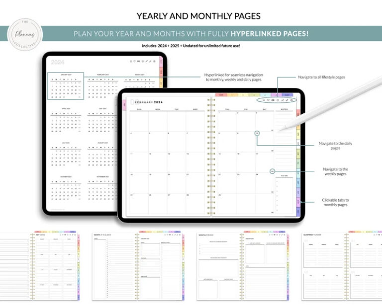 2025 2026 Undated Digital Planner | E Planner Hub